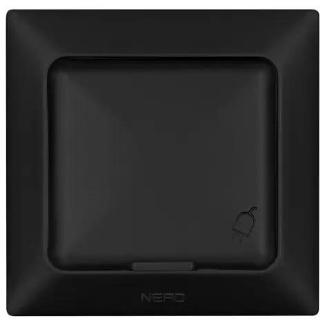 Розетка NE-AD ARAS 93-124-09 с з/к и крышкой черная