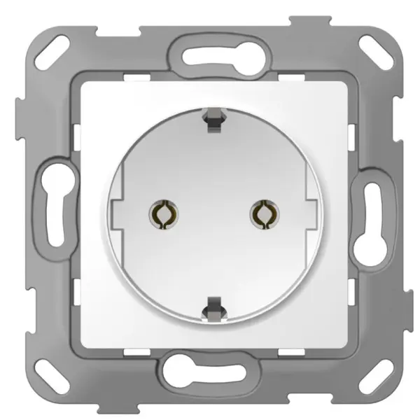 Механізм розетки Schuko Plank Electrotechnic Classic/Nordic (PLK0511031) без шторки (білий)