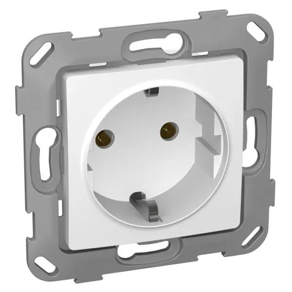 Механізм розетки Schuko Plank Electrotechnic Classic/Nordic (PLK0511031) без шторки (білий) - фото №1