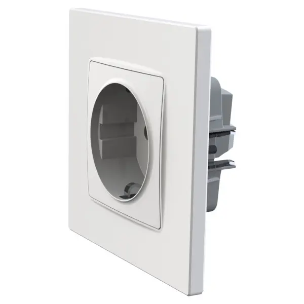 Механізм розетки Schuko Plank Electrotechnic Classic/Nordic (PLK0511031) без шторки (білий) - фото №4