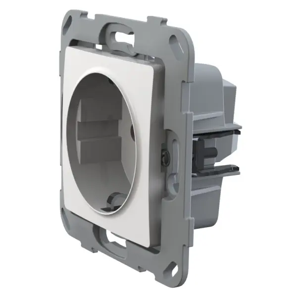 Механізм розетки Schuko Plank Electrotechnic Classic/Nordic (PLK0511031) без шторки (білий) - фото №5