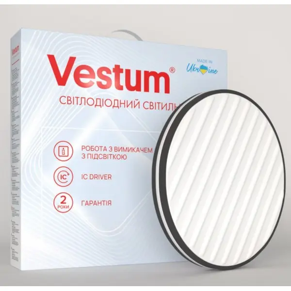 Круглый светильник Vestum GRILL матовый 36Вт 375x60мм 4000К 2900Лм - фото №1