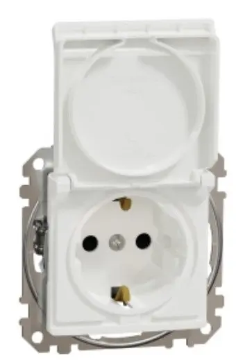 Розетка Schneider Electric Sedna Design & Elementsс заземлением шторками и крышкой белая SDD111024 Розетка Schneider Electric Sedna Design & Elementsс заземлением шторками и крышкой белая SDD111024