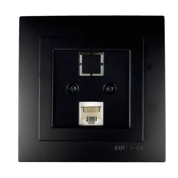 Розетка Nilson Touran чорна мат комп'ютерна 2-на CAT5e RJ45 ( 24381044 )