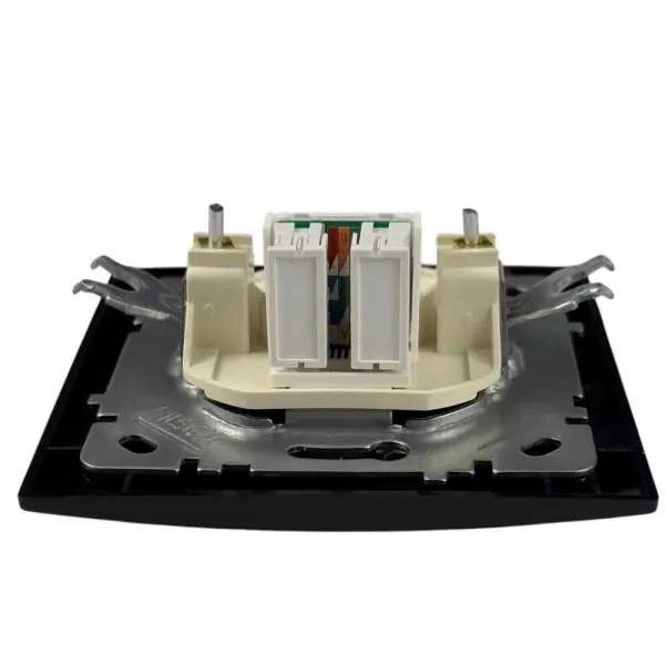 Розетка Nilson Touran чорна мат комп'ютерна 2-на CAT5e RJ45 ( 24381044 ) - фото №2