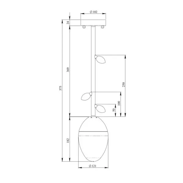 Люстра Pikart 35246-4 Burgeon 3 E14 1x60W IP20 коричневая - фото №2
