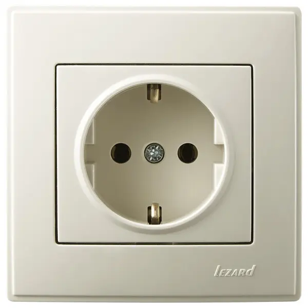 Розетка Lezard «Lesya» (705-0303-122B) с/з (кремовая) Розетка Lezard «Lesya» (705-0303-122B) с/з (кремовая)