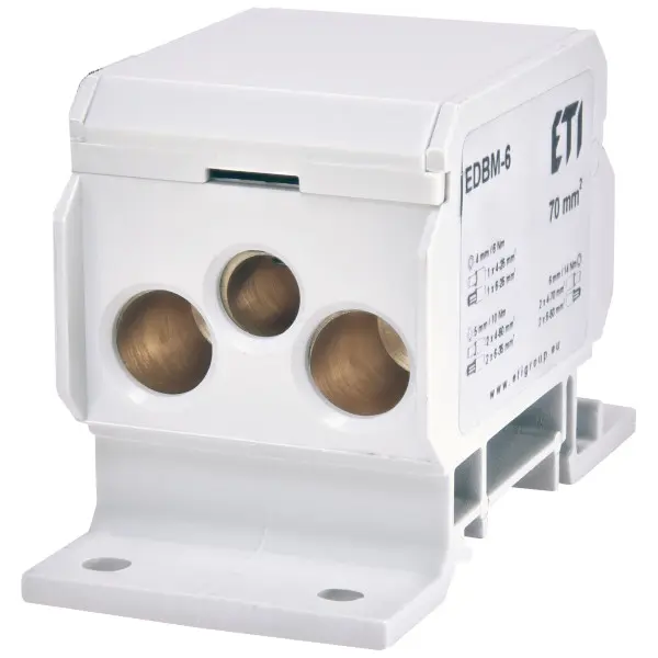 Распределительный блок ETI 001102403 EDBM-6 (192А 1x4-70; 2x4-50; 1x4-25) Распределительный блок ETI 001102403 EDBM-6 (192А 1x4-70; 2x4-50; 1x4-25)