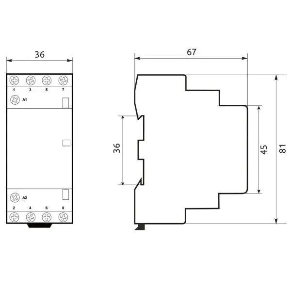Контактор Promfactor MCF3 16A 2NO 2NC 230В (MCF31622230) - фото №1
