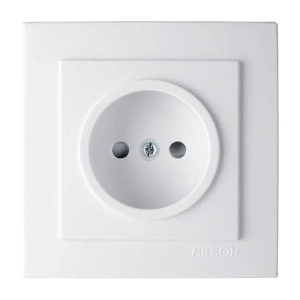 Розетка Nilson Touran біла 1-на без заземлення з шторкою ( 24111016 )