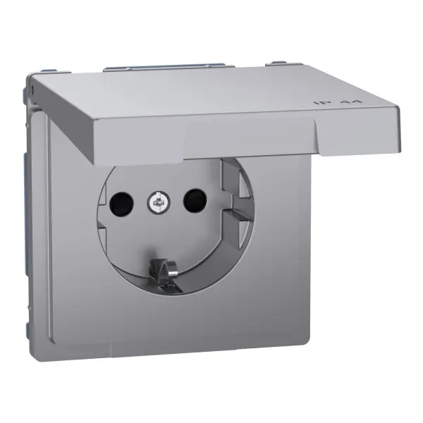 Розетка с заземлением Schneider Electric D-Life MTN2314-6036 с крышкой IP44 нержавеющая сталь Розетка с заземлением Schneider Electric D-Life MTN2314-6036 с крышкой IP44 нержавеющая сталь