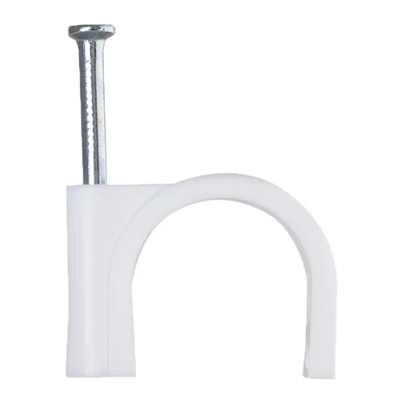 Кабельная скоба Аско-Укрем 16мм кругла белая 100шт (A0150030024)