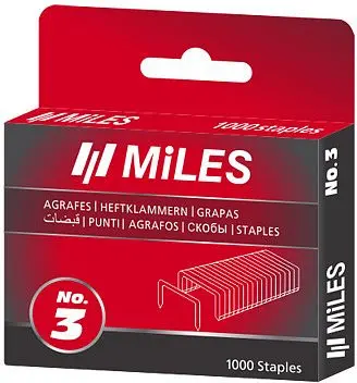 Скобы MILES No.3-12MM (1000шт) - фото №2