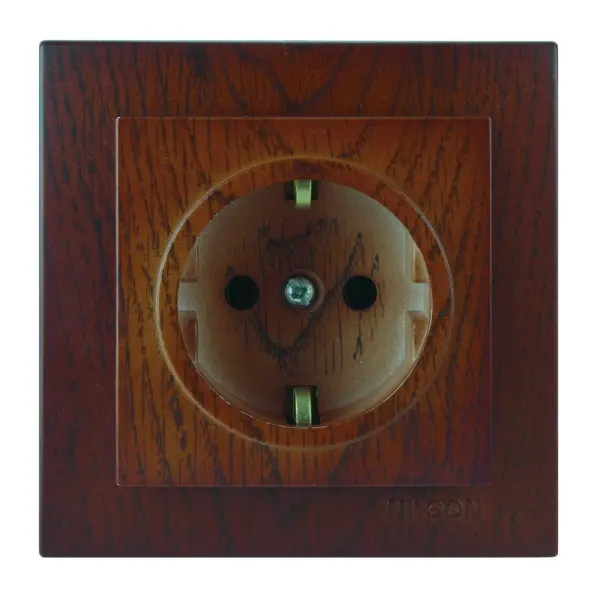 Розетка Nilson Touran горіх 1-на з заземленням ( 24271017 )