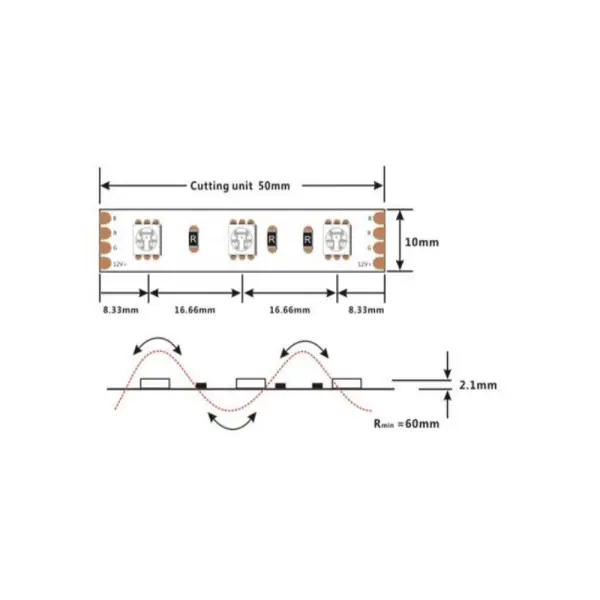 Светодиодная лента D8120-12V-8mm-WW 8W 5m LED 3000K 849Lm IP67 - фото №3