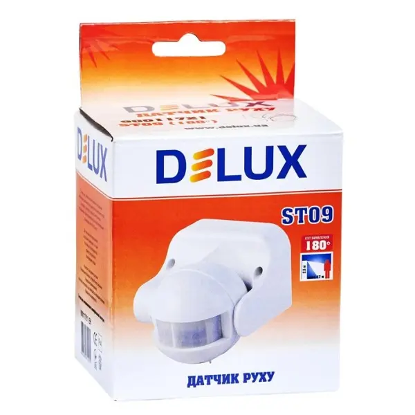 Вуличний датчик руху Delux (90011721) ST09 180° (білий) - фото №2