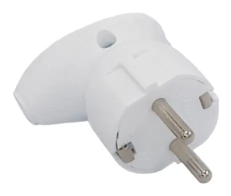 Кутова вилка Neomax з заземленням біла (NX1005)