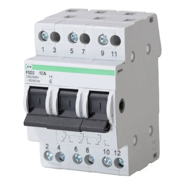 Перемикач навантаження Promfactor FSD2 3P 10A 1-0-2 (FSD23010)