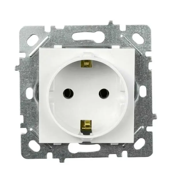 Розетка Nilson Selene біла 1-на з заземленням без рамки ( 23110417 )