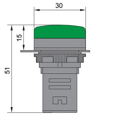 Сигнальний індикатор NOARK Ex9IL 2C r виступаючий 230В AC червоний (105485) - фото №1