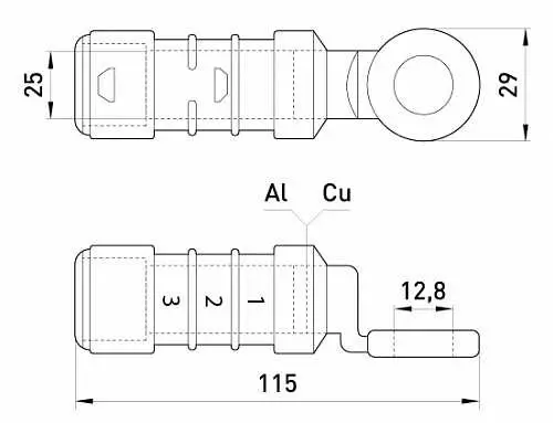 Ізольований наконечник E.Next e.end.pro.cptau.120 120 кв.мм (p0630004) - фото №1