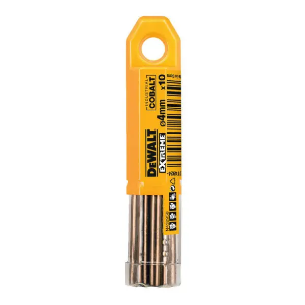 Кобальтові свердла по металу DeWALT DT4924 Extreme Industrial cobalt HSS-CO 4х75/43мм (10шт в упаковці) - фото №3 Кобальтові свердла по металу DeWALT DT4924 Extreme Industrial cobalt HSS-CO 4х75/43мм (10шт в упаковці) - фото №3