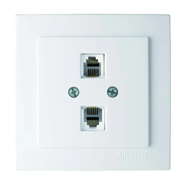 Розетка Nilson Touran біла телефонна 2-на RJ11 ( 24111041 )