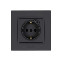 Розетка Nilson Alegra X антрацит матовый 1-на с заземлением USB ( 35441058 )