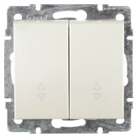 Двойной проходной выключатель Lezard Rain (703-3088-106) (жемчужно-белый перламутр)