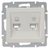 Компьютерно-телефонная розетка Lezard Rain (703-3088-143) (жемчужно-белый перламутр)