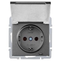 Розетка Lezard Rain (703-4288-123B) з кришкою із з/к ПБТ (антрацит)