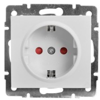 Розетка Lezard Rain (703-0288-124B) с защитными шторками детей с з/к ПБТ (белая)