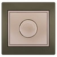 Світлорегулятор Lezard «Mira» (701-3130-157) 1000Вт із перлово-білою вставкою (світло-коричневий перламутр)