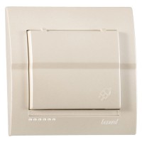 Розетка Lezard «Deriy» (702-3030-123В) з/з кришкою (перлово-білий металік)