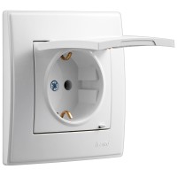 Розетка Lezard «Lesya» (705-0202-123B) з/з кришкою (біла)
