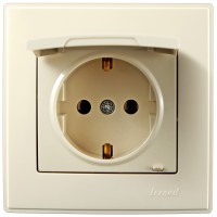 Розетка Lezard «Lesya» (705-0303-123B) з/з кришкою (кремова)