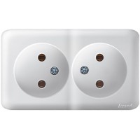 Двойная розетка Lezard «Viola» (751-0200-128B) б/з (белая)