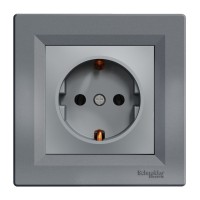 Комплект розетка з з/к + рамка Asfora (EPH2900162+EPH5800162) сталь