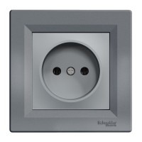 Комплект розетка + рамка Asfora (EPH3000162+EPH5800162) сталь