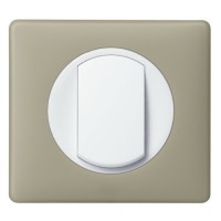 Комплект вимикач + рамка Celiane (67002+66711+68001+80251) білий/грін перкаль
