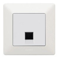 Комплект комп'ютерна розетка RJ45 + рамка Valena Life (754141+755410+753070) білий/перли