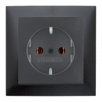 Комплект розетка з з/к + рамка Berker S.1 (10119949+47431606) антрацит