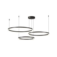 Люстра Line.F MJ73-800+600+400 BK LED 3x95W 3000K/4500K/6000K IP20 чорна