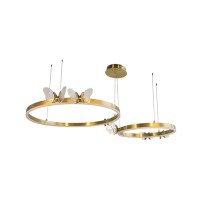 Люстра Line.F C18-600+400 AB LED 1x46W 3000K/4500K/6000K IP20 латунная