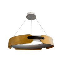 Підвісний світильник, люстра Line.F 1907P-580 WT+Wood LED 1x74W 3000K/4500K/6000K IP20 бежевий