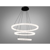 LED люстра підвісна 3 кільця чорна 125 Вт