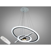 Люстра LED підвіс чорна 140Вт 3 кільця CCT