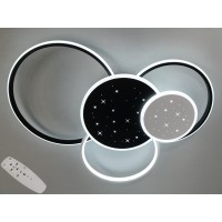 Стельова світлодіодна люстра LED 2447WH BKDIM білий чорний 100Вт з пультом димер