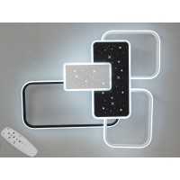 Потолочная LED люстра с эффектом звездного неба, 105Вт, белый+черный