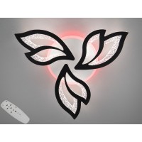 Стельова LED люстра 2455-3BK чорна пульт диммер регулювання кольору 55W